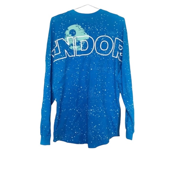 Disney Parks Star Wars ENDOR Spirit Jersey Ewok Blue Starry Sky Size Small - Picture 7 of 12